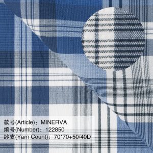 100%cotton yarn dyed plaid seersucker fabric